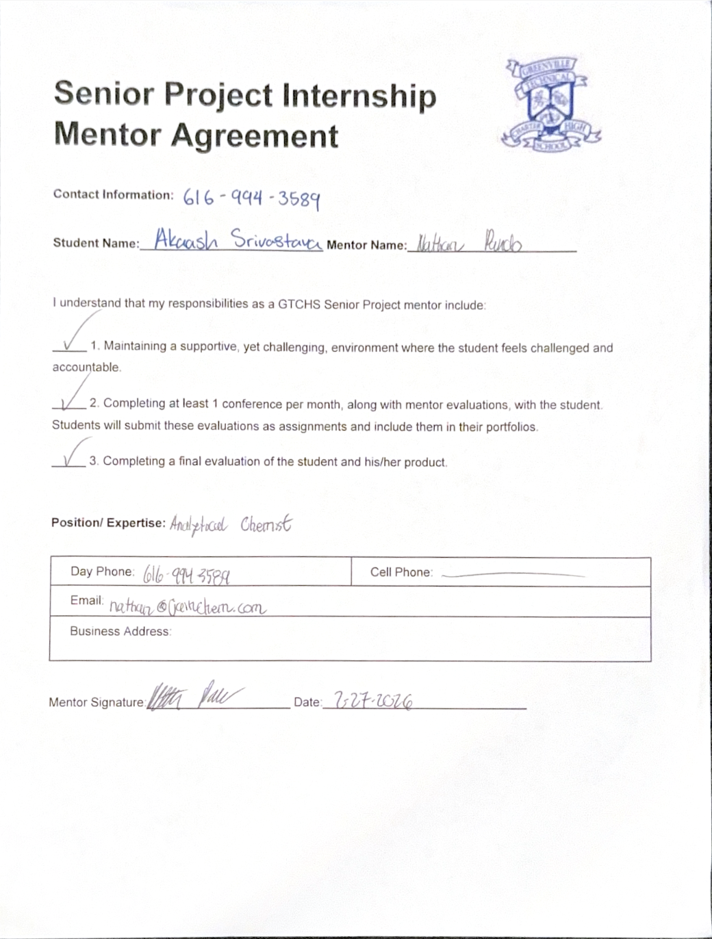 Mentor Agreement